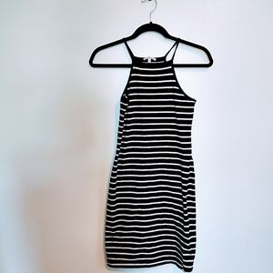 Charlotte Russe tank bodycon dress. Black and white striped dress  size small